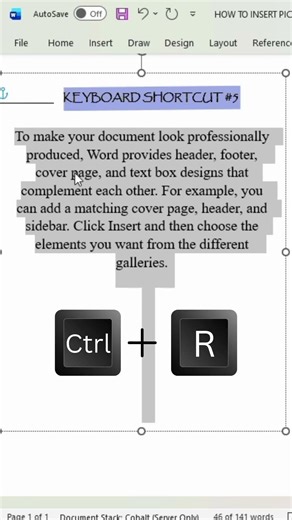Text alignment shortcuts everyone must know (MS WORD) #shorts #keyboardshortcuts