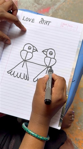 PP = How to Draw Love Bird step by step for beginners #art #drawing | AP Drawing