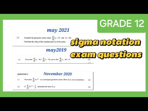 Sigma notation exam questions grade 12| number patterns grade12 / sequences and series grade12