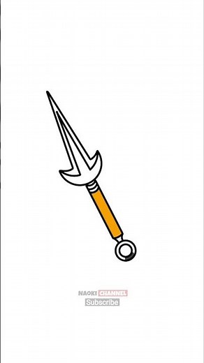Cara menggambar Kunai Minato - How to Draw Minato Kunai #shorts