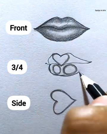 16K views · 33 reactions | Drawing Lips - Step By Step Tutorial #howtodraw #drawingtutorial #asmr #drawing | Sanjay m Arts | Facebook