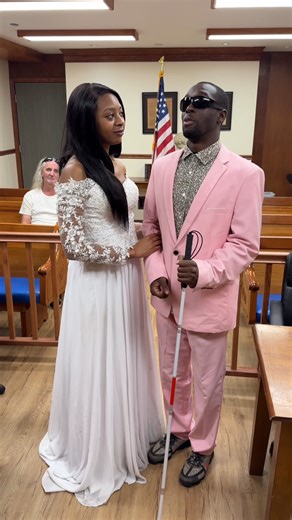 Blind man sees for first time at wedding 🥹 #viralvideo #family #blessed #blind #couple Blind man surprises partner and gets lasik to be able to see her for first time at their wedding! | Jamie and Blake