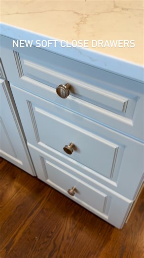 Kitchen drawer rails can become worn out and need replacement. When transforming your kitchen, we undertake a thorough renovation down to the basics. #newsoftcloserails #softclosedrawers #kitchenupdates | Save My Cabinets