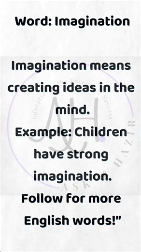Imagination Meaning in English | Learn English Vocabulary Easily #vocabulary