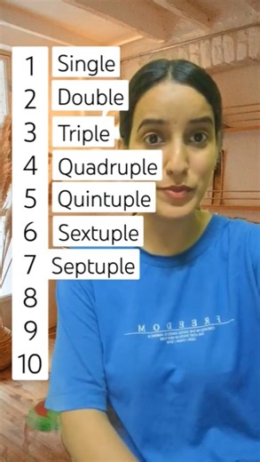 Single, double, triple, quadruple, quintuple, sextuple, and next?? #numbers #vocabulary