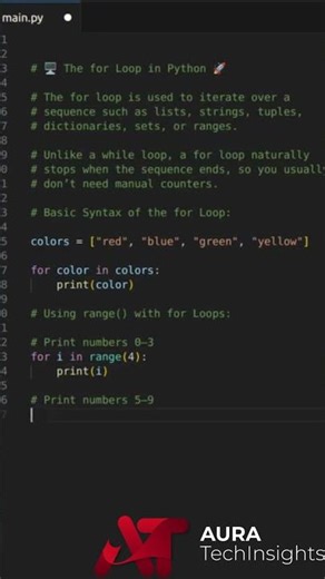 Python For Loop Explained in 5 Minutes Beginner Python Tutorial #shorts #viralshort #python