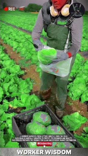 Field-to-Crate Lettuce Packing for Market Distribution #farming