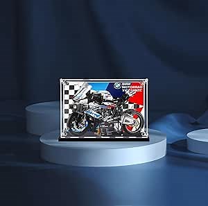 Acrylic Display case with Screw for Lego BMW M 1000 RR 42130 (Lego Set is not Included) (with Theme Background)(US Stock)