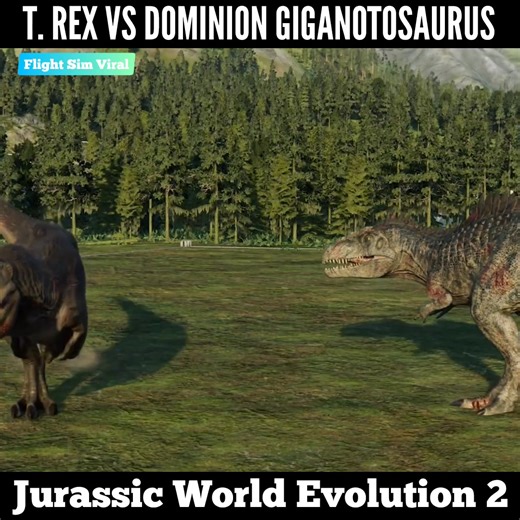 1.6K views | T. REX VS DOMINION GIGANOTOSAURUS - Jurassic World Evolution 2 | Flight sim viral | Facebook