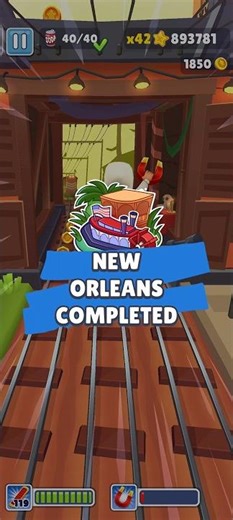 NEW ORLEANS Complete 💯✅-our Main character Jack #subwaysurfers #gaming #neworleans #shorts #viral