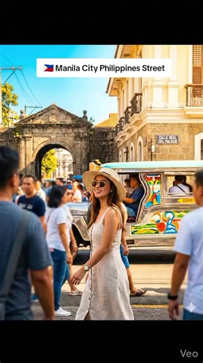 🇵🇭 Manila City Philippines Street Did you know... ​Manila is the historic capital of the Philippines and a densely populated bay-side metropolis on the island of Luzon. Known as the