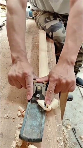 Traditional Hand Planing Technique Creating Smooth Wooden Boards #popular #viralshorts