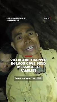 Villagers trapped in Laos cave send message to families