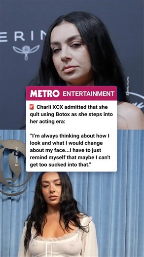 Metro Entertainment on Instagram: "Charlie XCX has spoken openly about decisions she made ahead of stepping into her acting era 🍏 In an interview with @vanityfair, Charli admitted that she quit using Botox because of her pursuit of acting. “I did a couple of audition tapes where I had Botox, and my eyebrows were doing that crazy thing when they kind of lift,” she admitted. “I’m always thinking about how I look and what I would change about my face... I have to just remind myself that maybe I ca