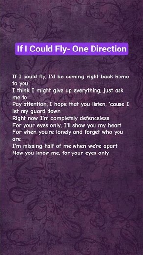 If I Could Fly- One Direction #onedirection #ificouldfly #music #lyrics #hitsjustmusic #song #shorts