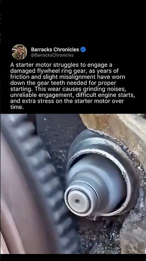 STARTER ENGAGEMENT ISSUES ON WORN FLYWHEEL