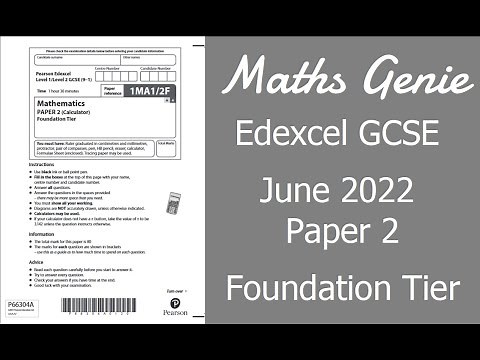 Edexcel GCSE Maths June 2022 2F Exam Paper Walkthrough
