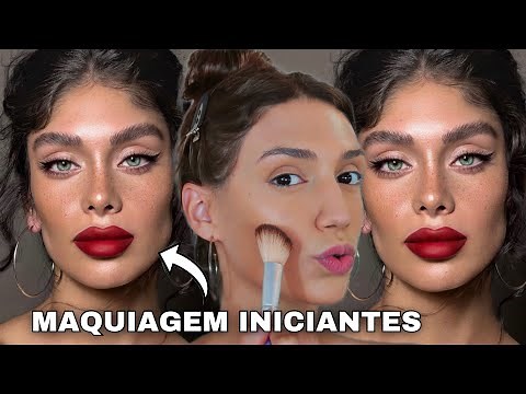 Makeup for *Beginners with Red Lipstick* | *Complete Tutorial* for Glam Makeup!!!