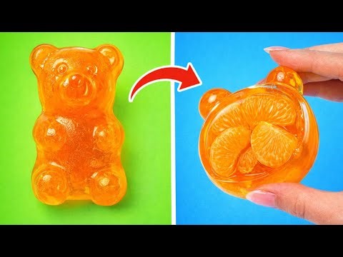 🍊 We Made a GIANT Jelly Bear! Orange & Watermelon DIY 😍