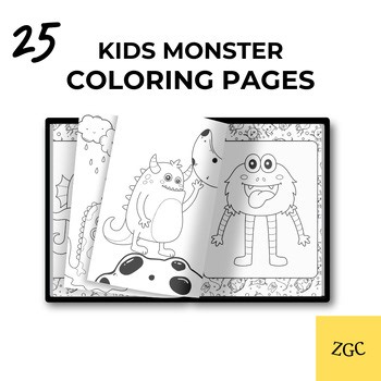 Monster Coloring Pages Printable for Kids | Cute Monster Coloring Sheets | PDF