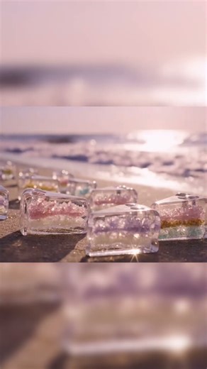 Waves in the form of small pebbles #ai #aivideo #video