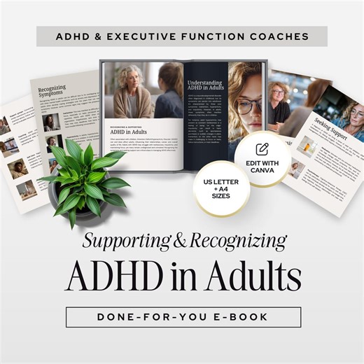 Adhd in Adults Ebook: Your Guide to Adult Executive Function Tools, Templates & Practical Strategies | Editable Canva Template | AD002 - Etsy Australia