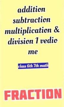 4 Basic Operations in Maths | Addition Subtraction Multiplication Division