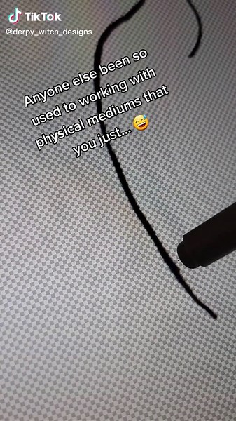 Ha ha I just got a new drawing pad to do digital drafts. Still getting used to there not being eraser shavings 🤣#smallbusinesstok #pagan #DerpyWitchDesigns #fyp #nonbinarywitch #goodvibesonly #witchtok #art #digitalart #newtodigitalart