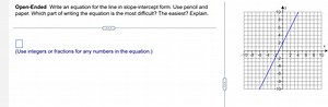 Open-Ended Write an equation for the line in slope-intercept fo... | Filo