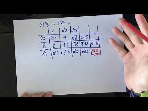 Multiplicación con decimales. Método ABN