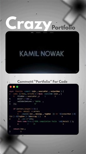 Crazy Portfolio Website 🤯🔥 | HTML CSS JavaScript #shorts