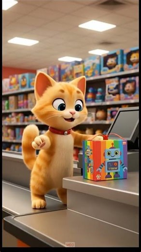 Cat's Toy Paradise Adventure Discovering Magical Rainbow LED Transformer Robot! 🤖🌈✨🐱#dogshorts #cute