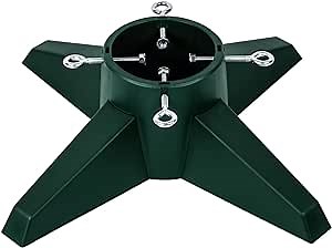 Christmas Tree Stand for Live Tree 8ft, Plastic Christmas Tree Holder with Spike for Real Tree, Christmas Tree Base Stand for Xmas Tree Decoration (Green)