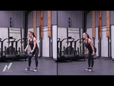 Double KB Hang Squat Clean (inside/outside)