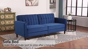 Sofa Futon Velvet-Touch Tufted Couch Compact Loveseat Sleeper Sofa Bed  | eBay UK