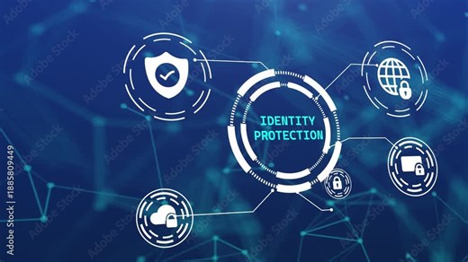 Identity Protection Animation, Digital Personal Data Security Interface, Cyber Privacy Concept