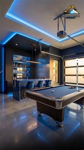 From Normal Garage to Epic Pool & Bar Room 🎱🍸 #garage #transformation #home