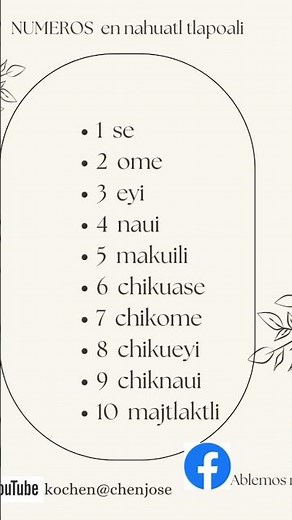 números del 1 a 10 en nahuatl.