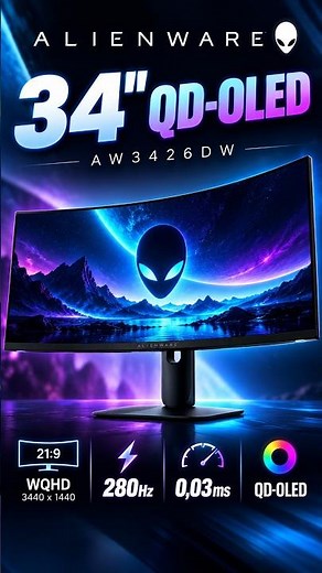 ALIENWARE 34" / 280Hz / QD-OLED / 3440 x 1440 / G-SYNC ‪@AlienwareChannel‬
