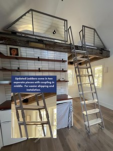 8ft Retractable Loft Ladder - Steel & Wood - Fully Finished - Custom Made - Etsy