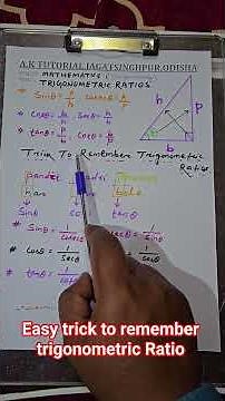 Easy Trick To Remember Trigonometric Ratios ||Class 10 & 11Maths ||