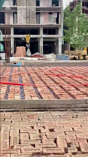 Bricks Soling Work for Strong Foundation | Construction Process #shorts #construction #sitework