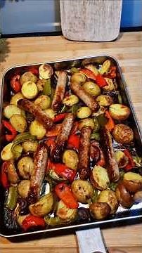 #29 Oven-baked vegetables with bratwurst