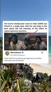 The iconic chestburster scene in Alien (1979) was filmed in a single take