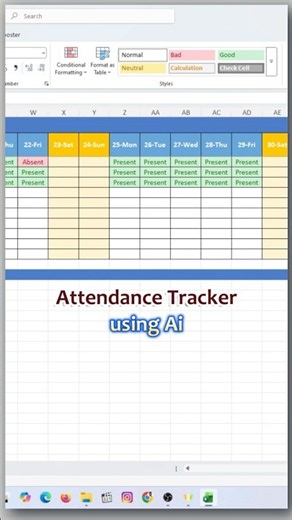 🔥 Create an Attendance Tracker in Excel with AI Copilot in Seconds! 🤖📊