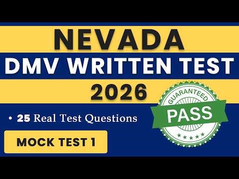 Nevada DMV Permit Test 2026 | 25 Real Questions | Nevada DMV Written Test Practice | Most Important