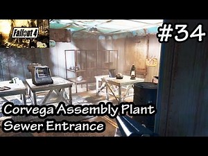 Fallout 4 - Corvega Assembly Plant Sewer Entrance - Walkthrough Let's Play Part 34