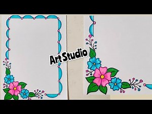 How to Draw a simple flower design/designs for beginners/Pencil drawing/flowers/Paper Border Design