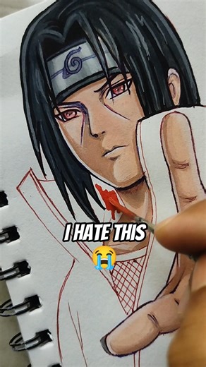 That's Why I HATE Drawing ITACHI UCHIHA 😭 how to draw itachi uchiha #itachi #howtodraw #shorts
