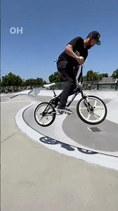 Riding an old school bmx bike and doing real tricks